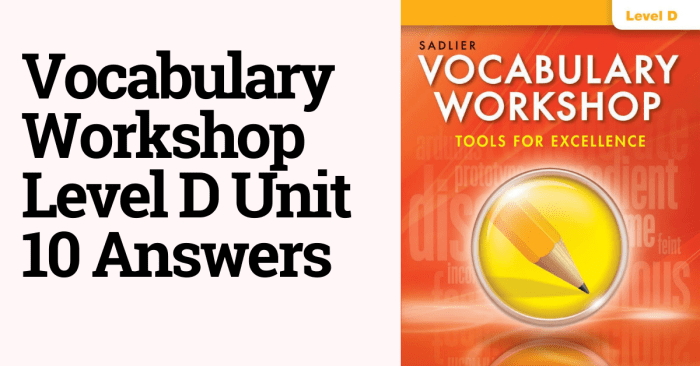 Vocabulary workshop level d unit 10